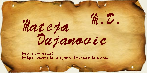 Mateja Dujanović vizit kartica